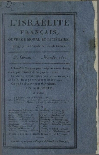 L’Israélite Français (Nov.1817 Vol.1 N°4)